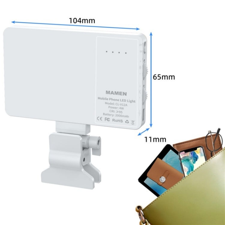 V12A Phone Laptop Video Conference Fill Lamp Portable Selfie Live Streaming LED Fill Light, V12A