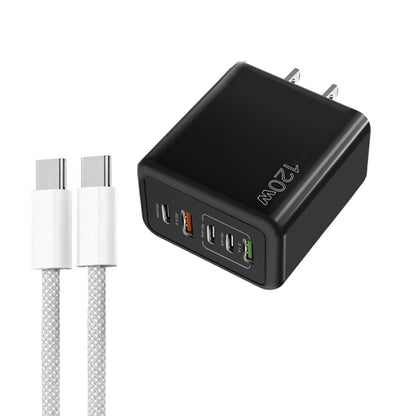 120W PD3.0 3 Type-C 2 USB Multi Port Quick Charger with Type-C to Type-C Cable, US Plug����������...
