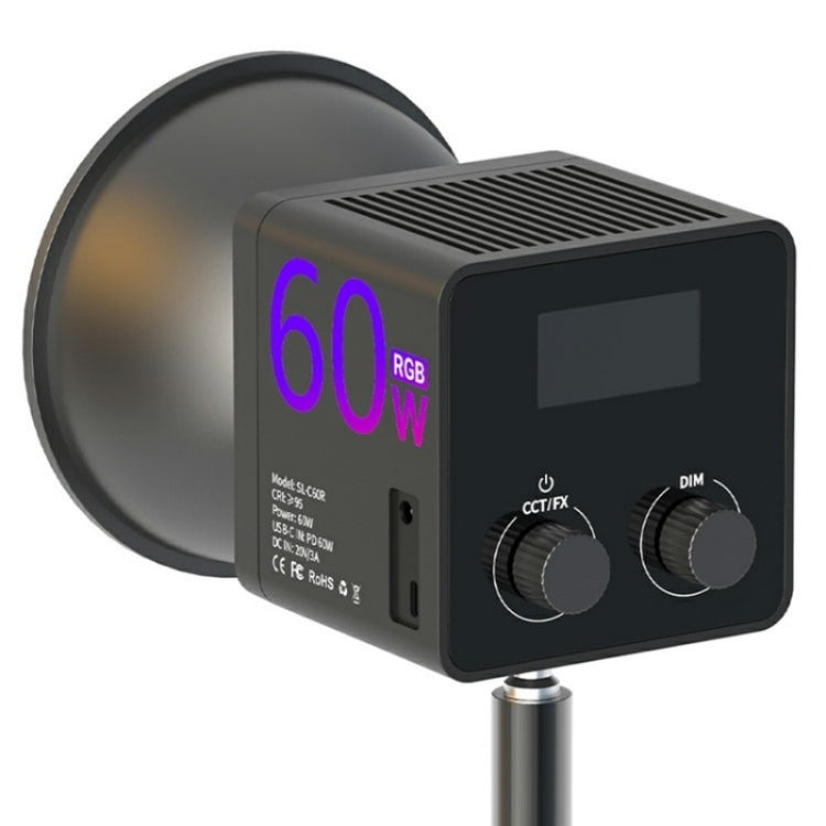 C60R 60W RGB Stage Lamp Professional Video Photography COB Fill Light, EU Plug, US Plug, UK Plug