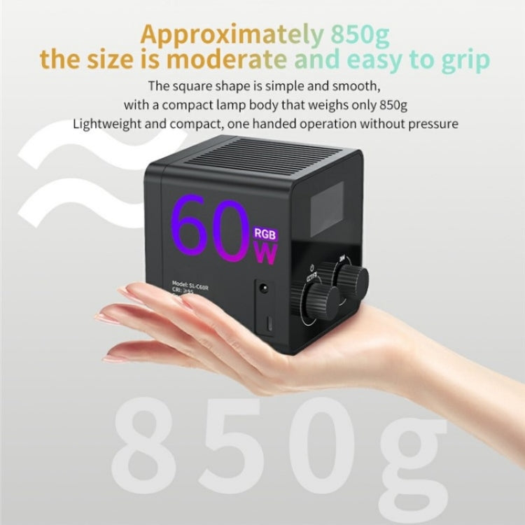 C60R 60W RGB Stage Lamp Professional Video Photography COB Fill Light, EU Plug, US Plug, UK Plug