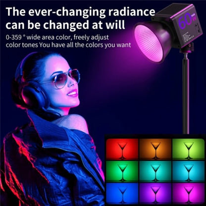 C60R 60W RGB Stage Lamp Professional Video Photography COB Fill Light, EU Plug, US Plug, UK Plug