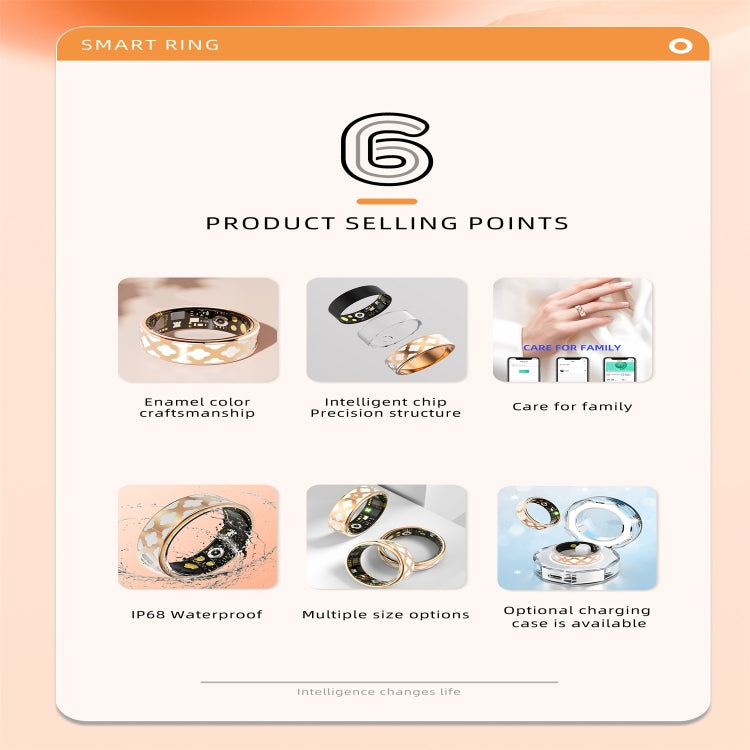 R10M SIZE 8 Smart Ring, Support Heart Rate / Blood Oxygen / Sleep Monitoring / Multiple Sports Modes