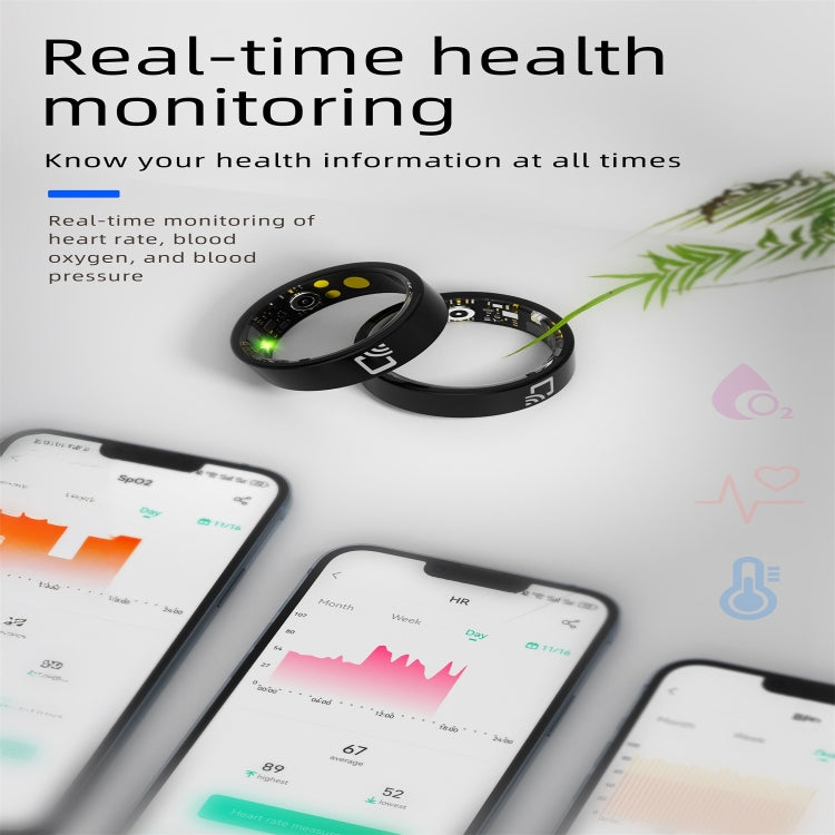 R20 SIZE 14 Smart Ring, Support Heart Rate / Blood Oxygen / Sleep Monitoring / Multiple Sports Modes