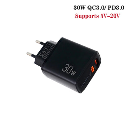 PD31 30W USB-C / Type-C + USB-A Charger with Type-C+8 Pin 2-in-1 Data Cable, EU Plug�������������...