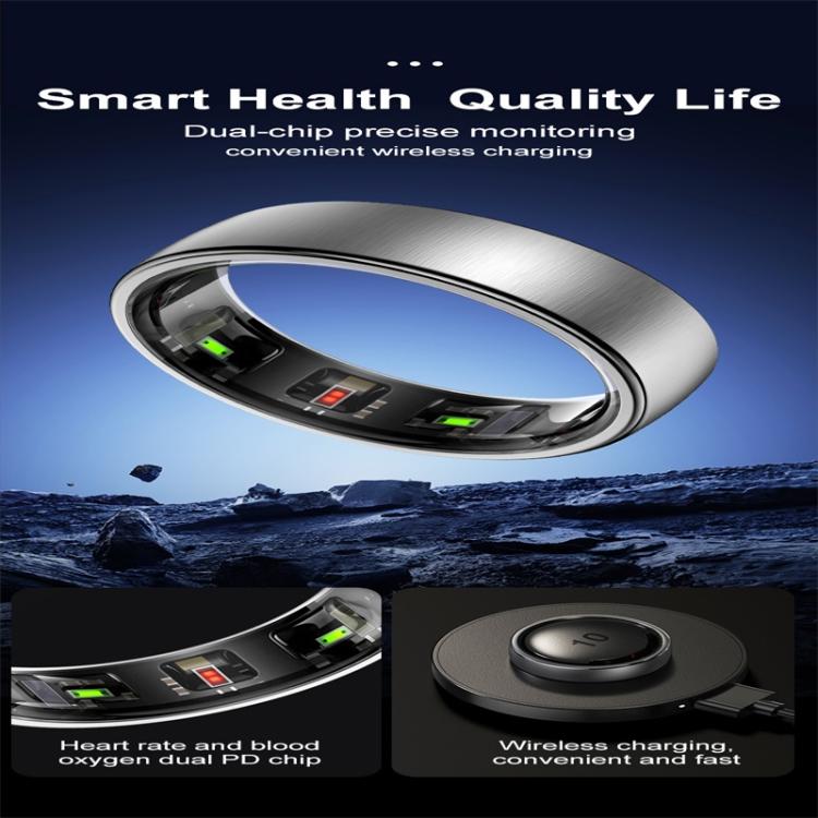 R10 SIZE 8 Smart Ring, Support Heart Rate / Blood Oxygen / Sleep / Multiple Sports Modes