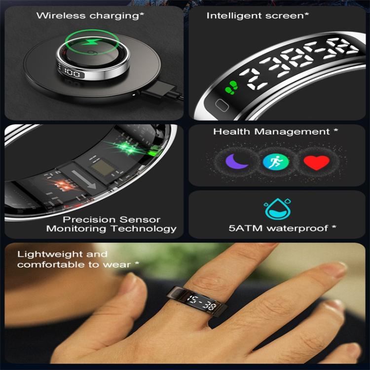 R11 SIZE 8 Smart Ring, Support Heart Rate / Blood Oxygen / Sleep / Multiple Sports Modes