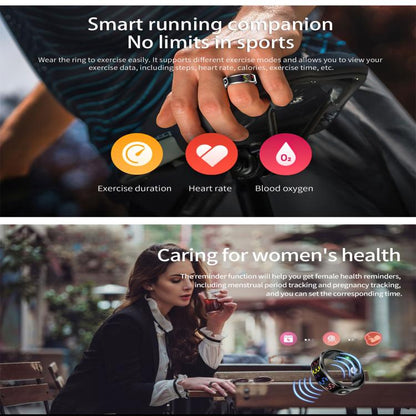 R12 SIZE 10 Smart Ring, Support Heart Rate / Blood Oxygen / Sleep / Multiple Sports Modes