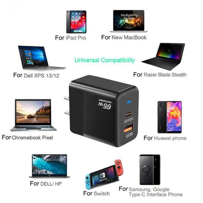 GaN PD 45W + QC3.0 USB Fully Compatible Protocol Charger for MacBook，US Plug, US Plug