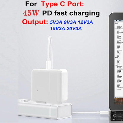 GaN PD 45W + QC3.0 USB Fully Compatible Protocol Charger for MacBook，US Plug, US Plug