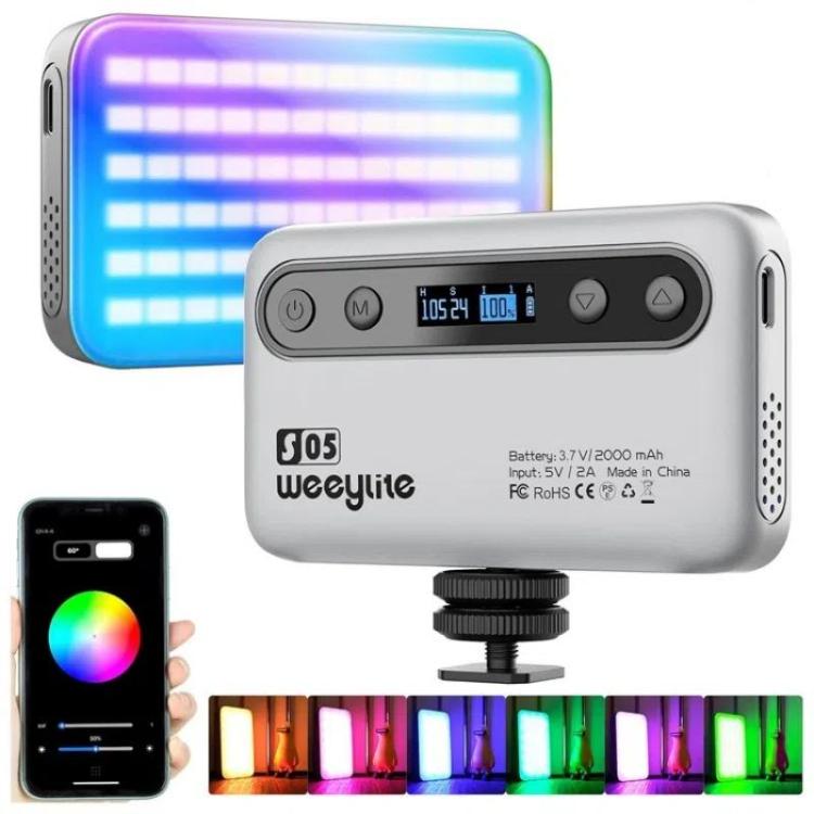 Weeylite S05 Portable App Control Phone Fill Lamp Video Live Streaming Photography RGB Full Color...