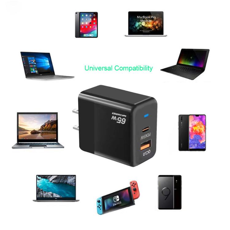 PD41 GaN PD 45W + USB Charger with USB-C to USB-C / 8 Pin Data Cable for iPhone, US Plug, US Plug