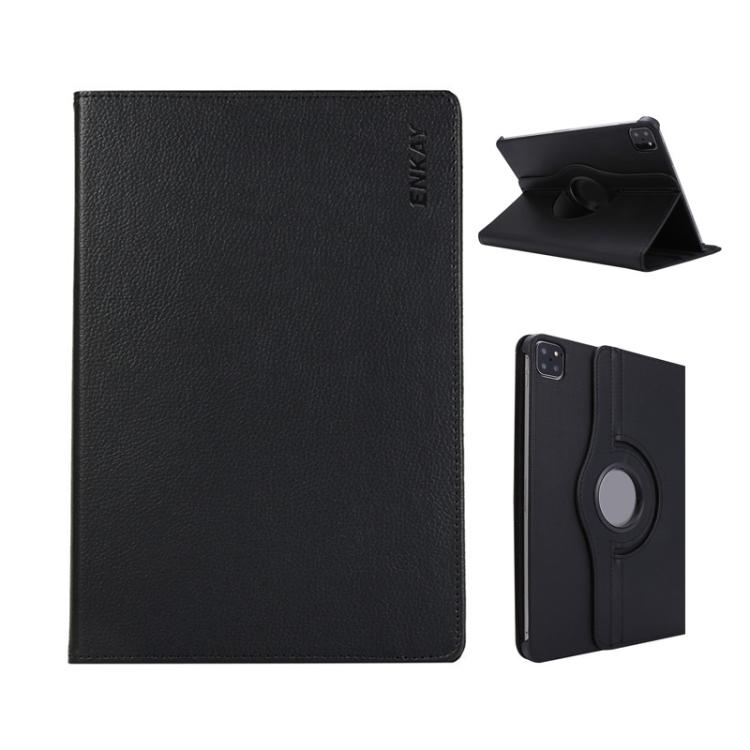 ENKAY 360 Degree Rotation Litchi Leather Smart Tablet Case