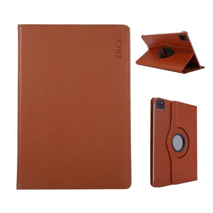 ENKAY 360 Degree Rotation Litchi Leather Smart Tablet Case