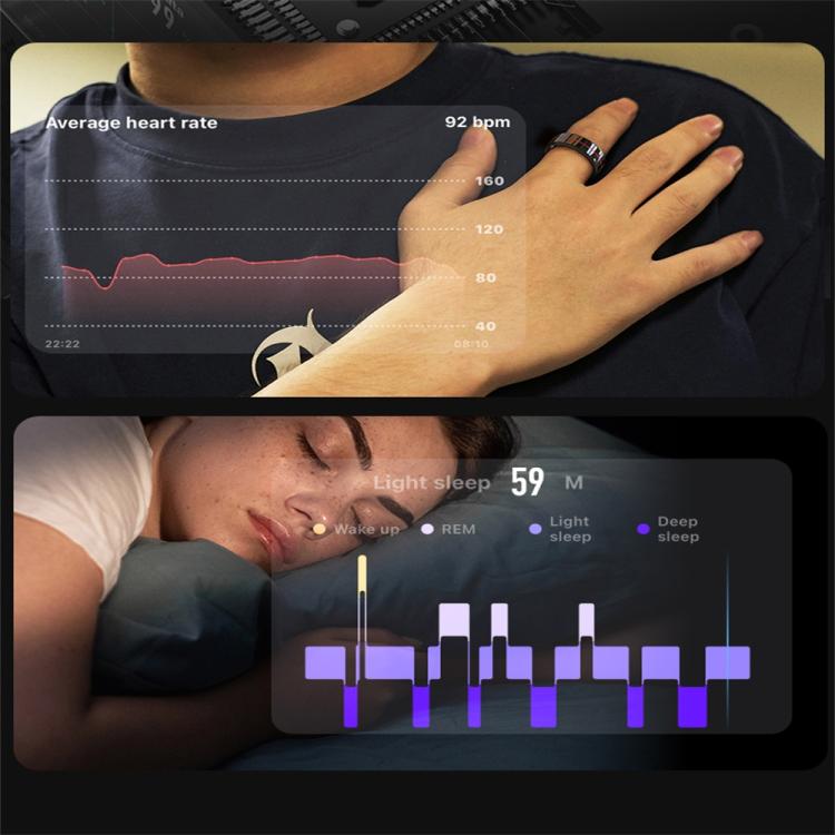 R04 SIZE 10 Smart Ring, Support Heart Rate / Blood Oxygen / Sleep Monitoring / Take Photos