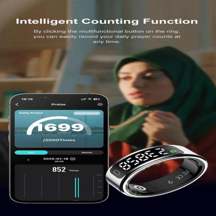 R11C SIZE 9 Smart Ring, Support Heart Rate / Blood Oxygen / Sleep Monitoring / Multiple Sport Modes