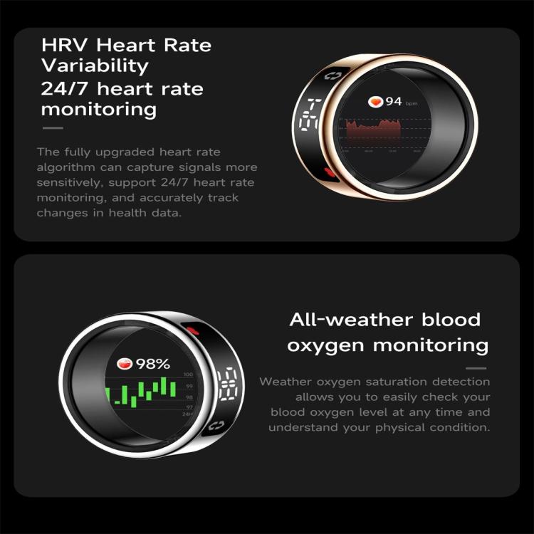SY01 SIZE 12 Smart Ring, Support Heart Rate / Blood Oxygen / Sleep Monitoring / Multiple Sport Modes