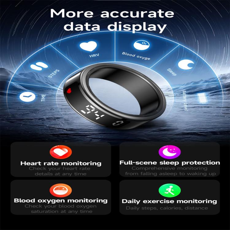 SY01 SIZE 13 Smart Ring, Support Heart Rate / Blood Oxygen / Sleep Monitoring / Multiple Sport Modes