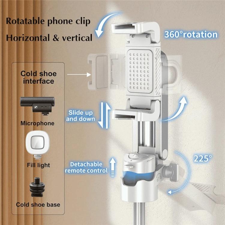 Jmary MT-18 Extendable Phone Holder Wireless Control Mini Phone Selfie Stick Tripod, MT-18 (White...