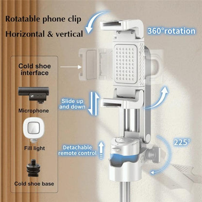 Jmary MT-18 Extendable Phone Holder Wireless Control Mini Phone Selfie Stick Tripod, MT-18 (White...