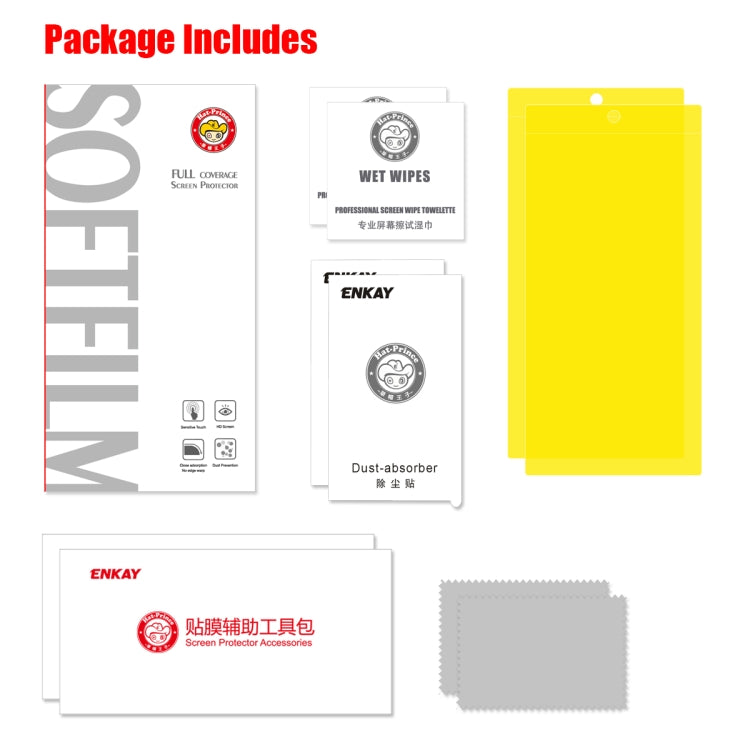 2 PCS ENKAY Hat-Prince 0.1mm 3D Full Screen Protector Explosion-proof Hydrogel Film for����������...