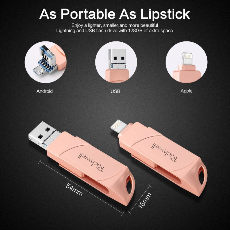 Richwell  DXZ128 USB Flash Disk 128G 3 in 1 Micro USB + 8 Pin + USB 3.0 Compatible IPhone & IOS��...