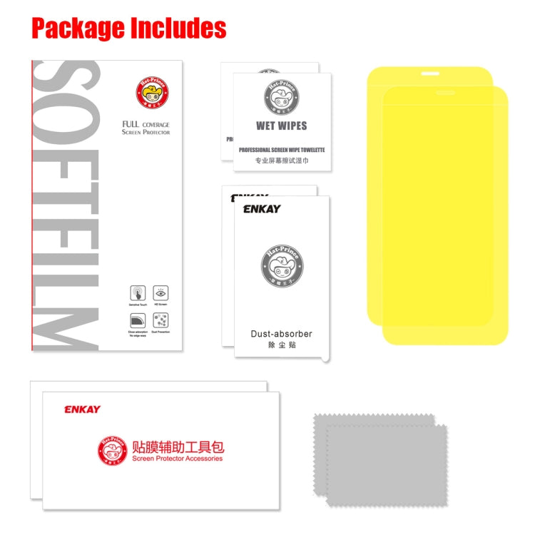 2 PCS ENKAY Hat-Prince 0.1mm 3D Full Screen Protector Explosion-proof Hydrogel Film��������������...