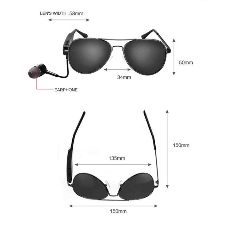 A8 Wireless Earphone Bluetooth Headset Sunglasses Music Headphones Smart Glasses Earbud Hands-fre...