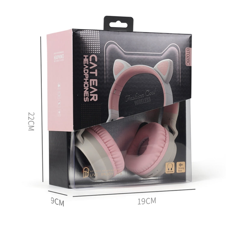 Cute Cat Ear Bluetooth 5.0 Headphones Foldable On-Ear Stereo Wireless Headset Headphone with Mic ...