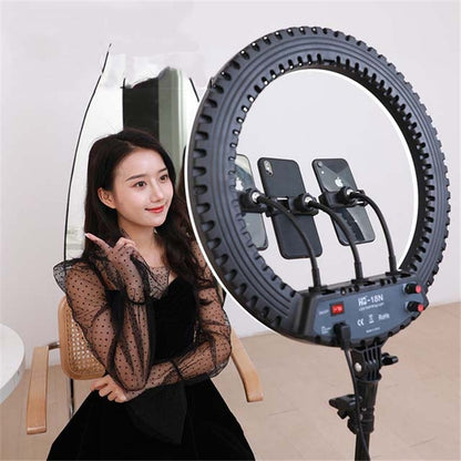 HQ-18N 18 inch 45cm LED Ring Vlogging Photography Video Lights Kits with Remote Control & Phone C...