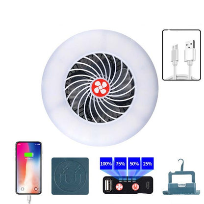 USB Rechargeable Fan Lamp Live Broadcast Multi-function Tent Camping Lamp, Fan Light�������������...