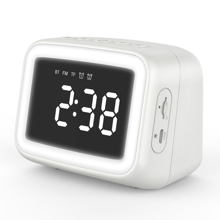 BT-511 Mini LED HD Mirror Bluetooth Speaker, Support 32GB TF Card & 3.5mm AUX & Dual Alarm Clock ...