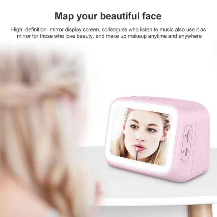 BT-511 Mini LED HD Mirror Bluetooth Speaker, Support 32GB TF Card & 3.5mm AUX & Dual Alarm Clock ...