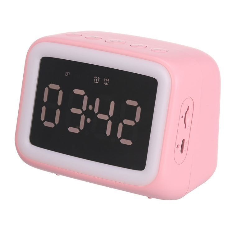 BT-511 Mini LED HD Mirror Bluetooth Speaker, Support 32GB TF Card & 3.5mm AUX & Dual Alarm Clock ...
