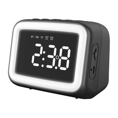 BT-511 Mini LED HD Mirror Bluetooth Speaker, Support 32GB TF Card & 3.5mm AUX & Dual Alarm Clock ...