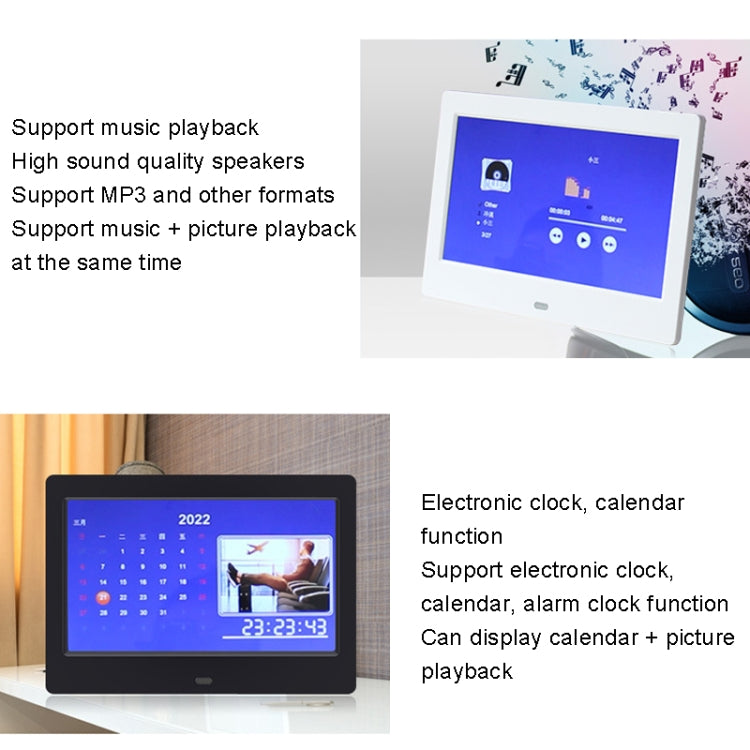 DPF-706 7 inch Digital Photo Frame LED Wall Mounted Advertising Machine, US Plug, EU Plug, UK Plu...