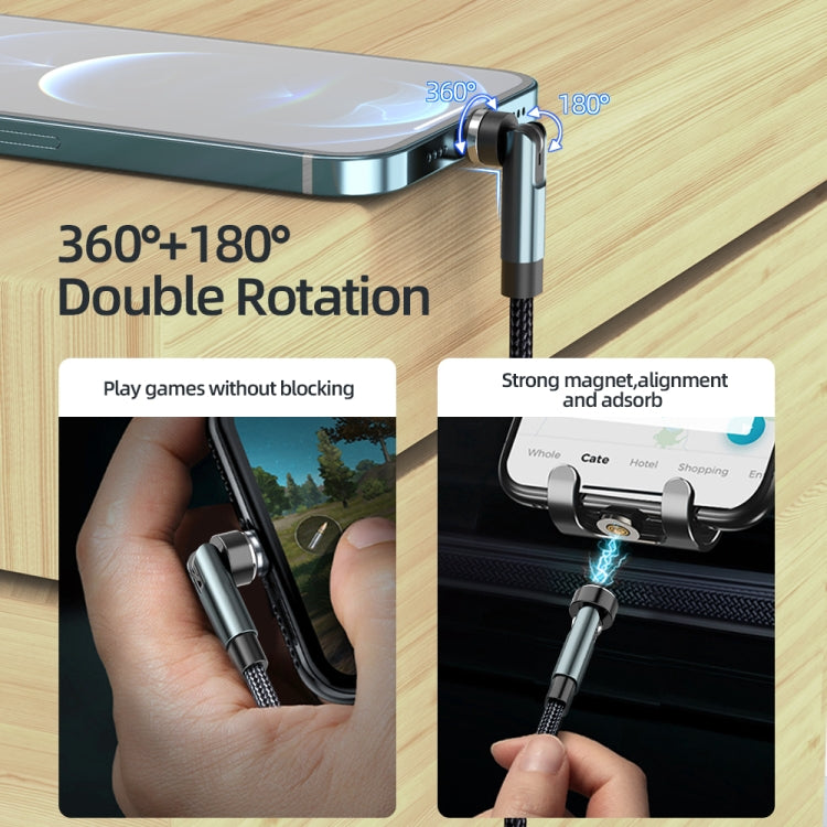 CC57 540 Degrees Rotary Magnetic Fast Charging Data Cable����������������������������������������...