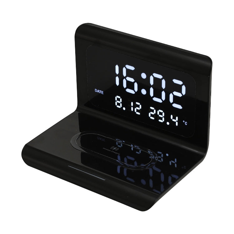 10W QI Universal Multi-function Mobile Phone Wireless Charger with Alarm Clock & Time / Calendar ...