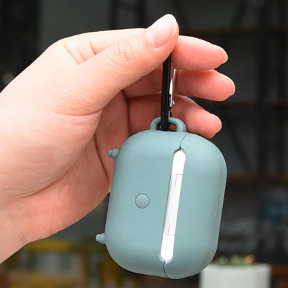 2 PCS Retro Radio Shape Protective Cover Silicone Case for AirPods Pro, Green, Blue Gray���������...