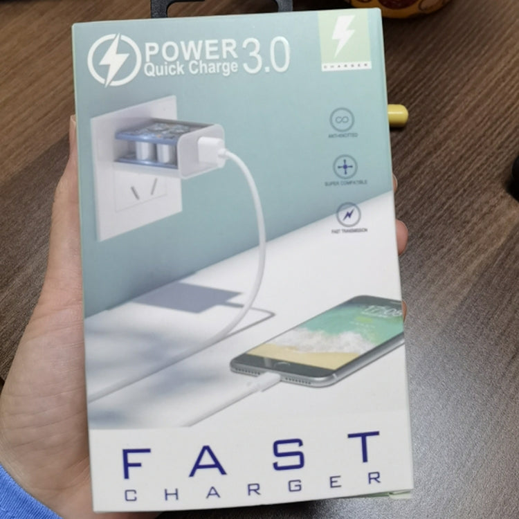 18W PD + QC 3.0 Fast Charge Travel Charger Power Adapter With LED Indication Function, EU Plug Bl...