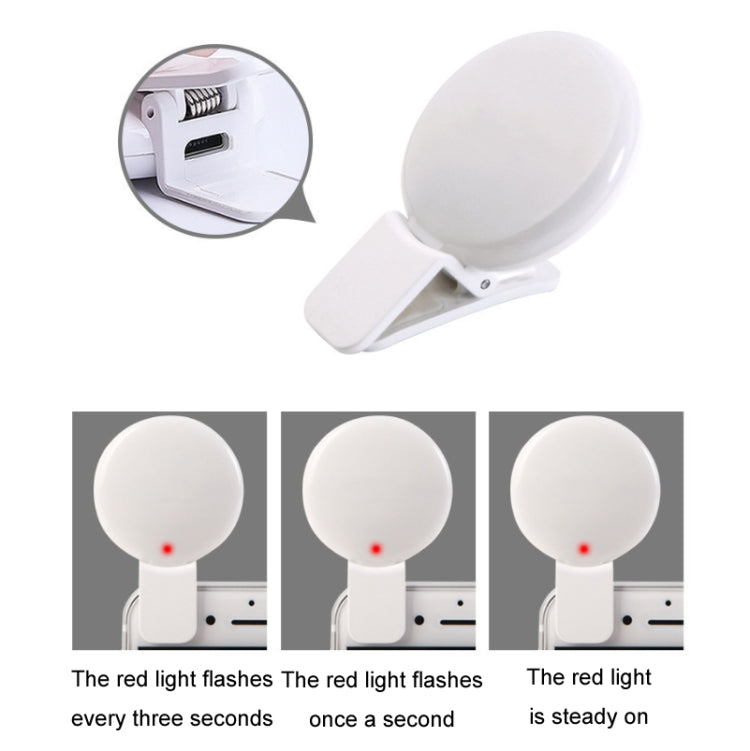 2 PCS  Mobile Phone Fill Light Camera Photo LED Selfie Light, White, Pink, Blue, Black