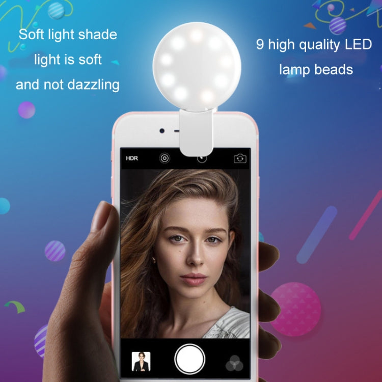 2 PCS  Mobile Phone Fill Light Camera Photo LED Selfie Light, White, Pink, Blue, Black