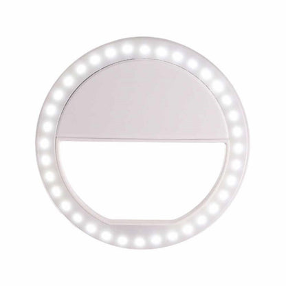 Ring-Shaped Mobile Phone Selfie Fill Light LED Flashlight For Live Photography, White, Black, Pink