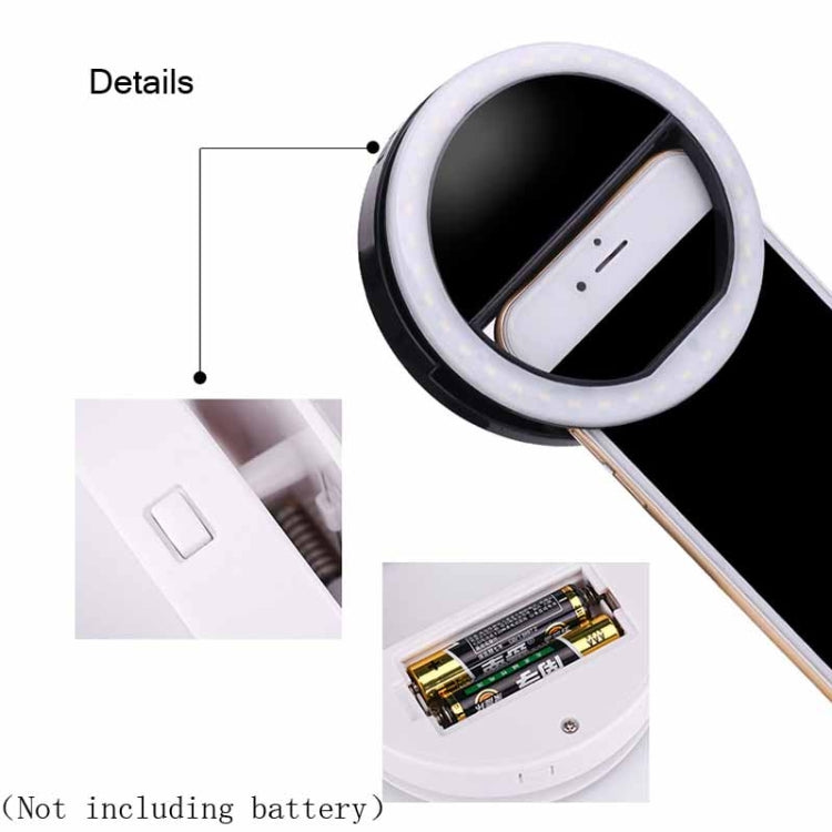 Ring-Shaped Mobile Phone Selfie Fill Light LED Flashlight For Live Photography, White, Black, Pink