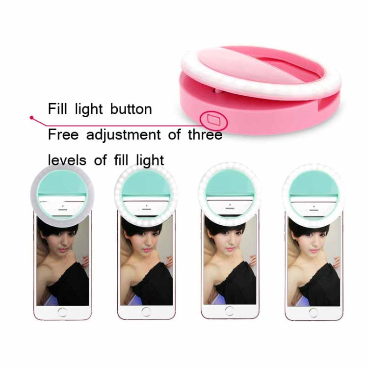 Ring-Shaped Mobile Phone Selfie Fill Light LED Flashlight For Live Photography, White, Black, Pink