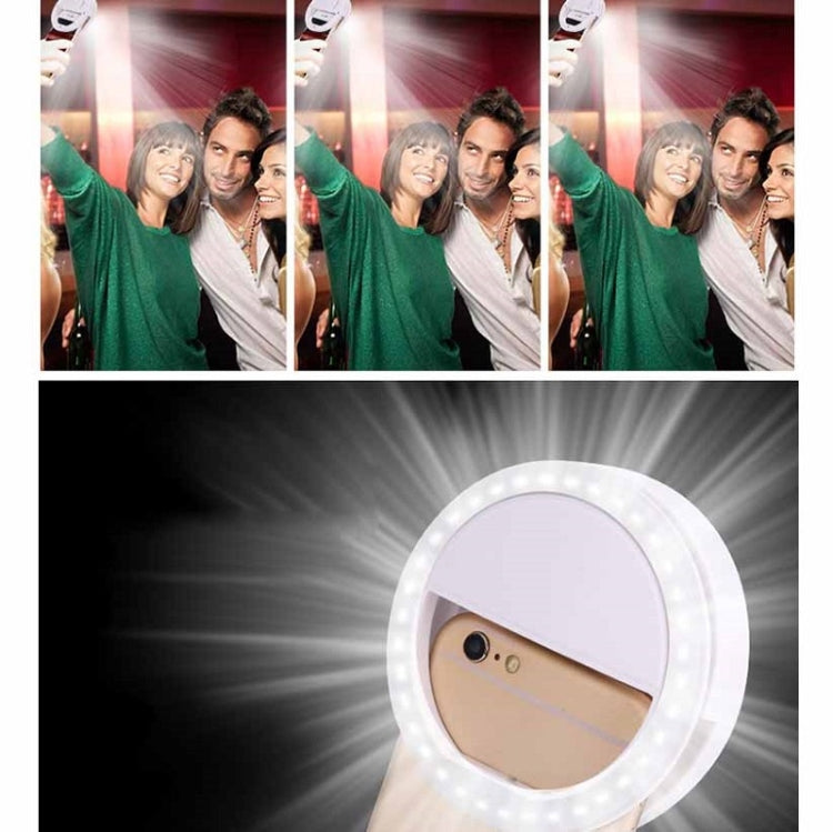 Ring-Shaped Mobile Phone Selfie Fill Light LED Flashlight For Live Photography, White, Black, Pink