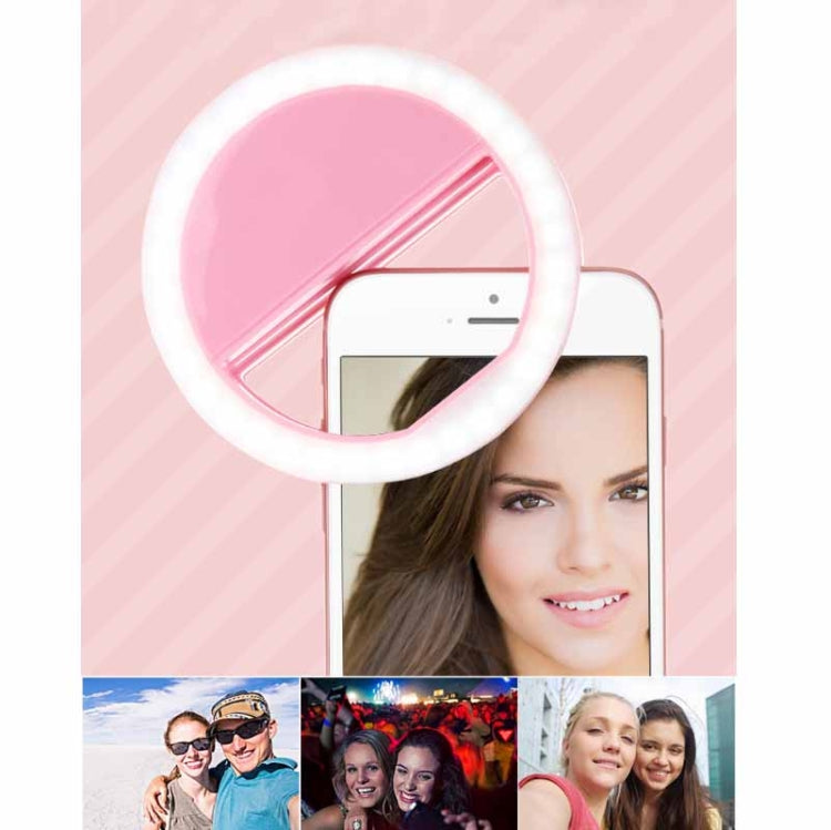 Ring-Shaped Mobile Phone Selfie Fill Light LED Flashlight For Live Photography, White, Black, Pink