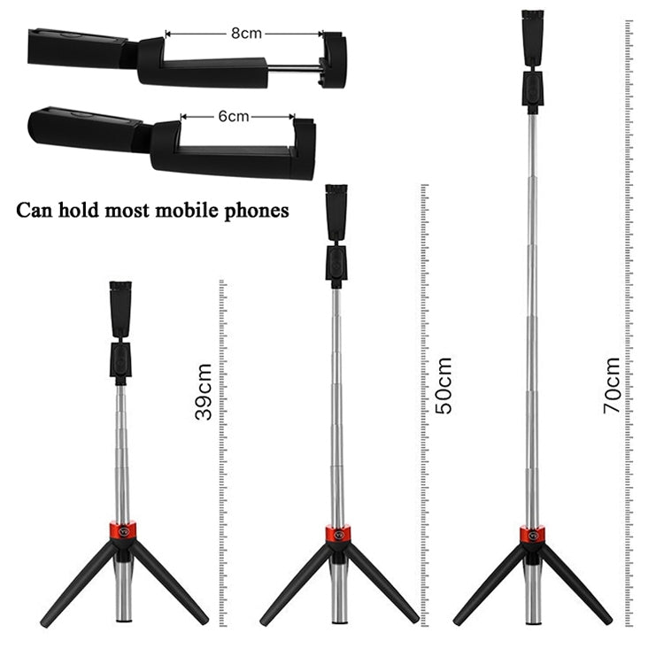Bluetooth Selfie Stick Integrated Video Broadcasting Tripod Selfie Stick, Black, White