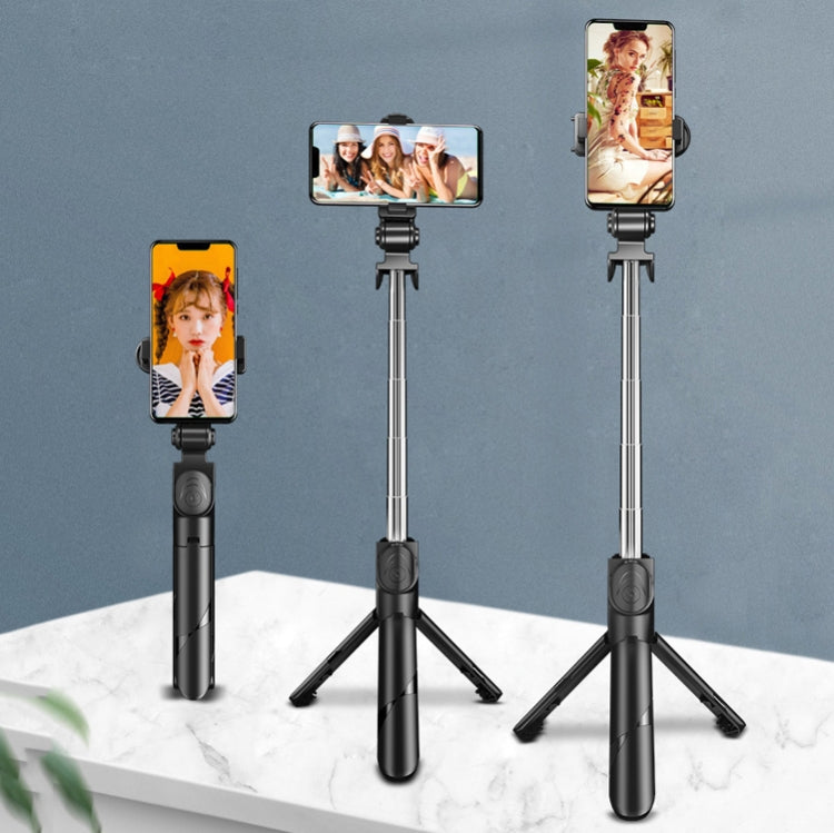 No Bluetooth Black XT02 360-Degree Rotating Multi-Function Retractable Mobile Phone Selfie Stick ...