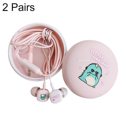 2 Pairs Cartoon Pattern Heavy Bass In-Ear Headphones Universal Wired Headphones with Microphone��...
