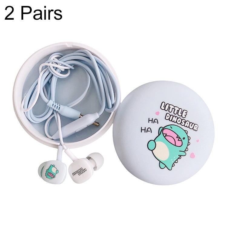 2 Pairs Cartoon Pattern Heavy Bass In-Ear Headphones Universal Wired Headphones with Microphone��...